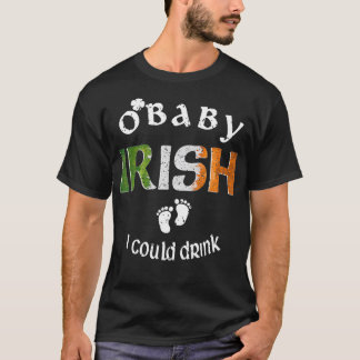 Camiseta Anunciante De Gravidez Gift Irish I Poderia Beber