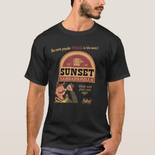 Camiseta Anúncio Antigo do Jogo Fallout Sunset Sarsaparilla