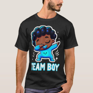 Camiseta Anúncio da Festa de Revelação do Bebê do Team Boy