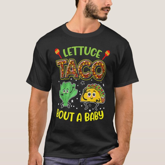 Camiseta Anúncio de Bebê Alface Taco Sobre Um Bebê 2 (Frente)