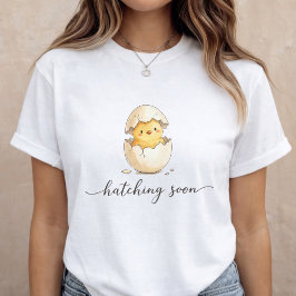 Camiseta Anúncio de Bebê Frango Fofo Revelação de Gravidez