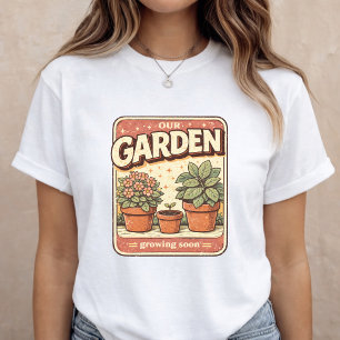 Camiseta Anúncio de Bebê Jardim Revelação de Gravidez