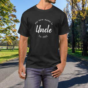 Camiseta Anúncio de Bebê Tio Est Ano Branco Novo