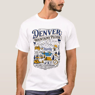 Camiseta aNÚNCIO dE cAMPING eXTERIOR nAS mONTANHAS rOCOSAS