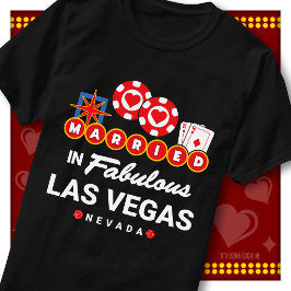 Camiseta Anúncio de Casamento em Las Vegas Casal Casado