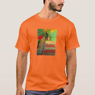 Camiseta Anúncio de Conhaque Art Nouveau com Pavão