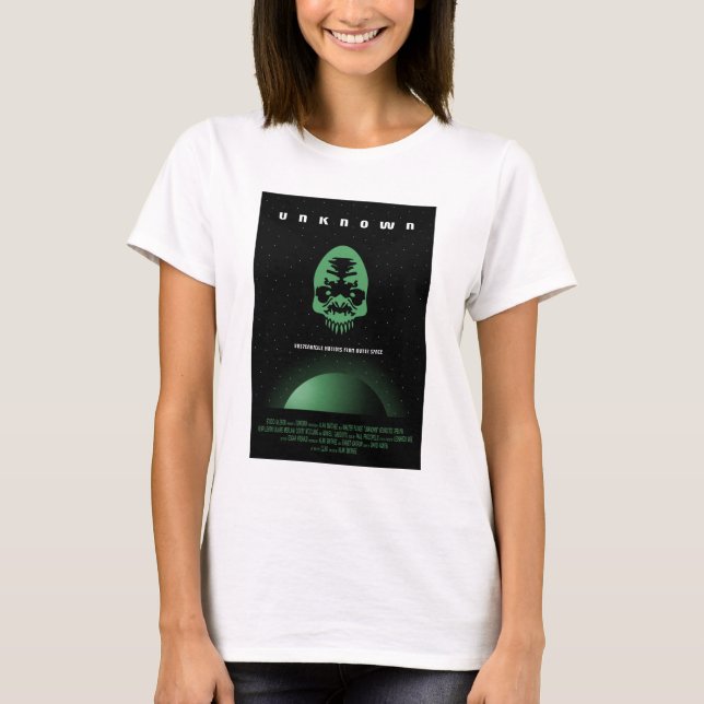 Camiseta Anúncio De Filme De Horror Sci-Fi, Desconhecido (Frente)