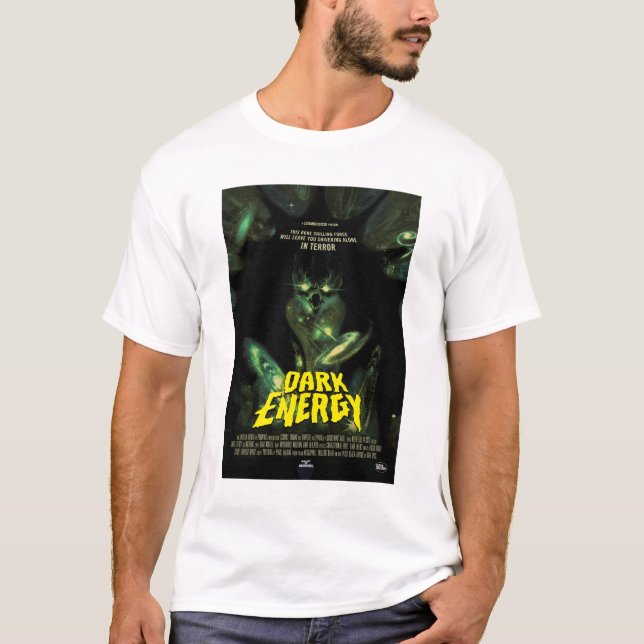 Camiseta Anúncio de Filme de Horror Sci-Fi, Energia Escura (Frente)
