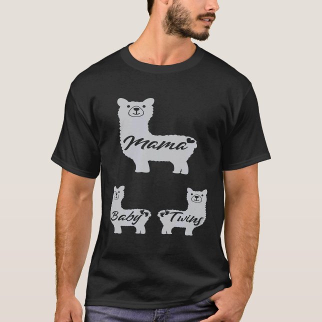 Camiseta Anúncio de Gêmeos de Bebê Lhama para Mulheres (Frente)