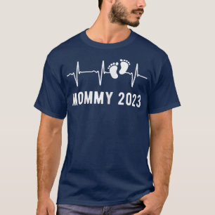 Camiseta Anúncio de gravidez com batimento cardíaco 2023 Ma