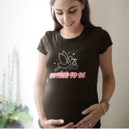 Camiseta Anúncio de Gravidez da Cegonha Futura Mamãe