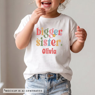 Camiseta Anúncio de Gravidez da Irmã Mais Velha Floral