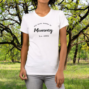 Camiseta Anúncio de Gravidez da Mamãe Ano de Estabeleciment