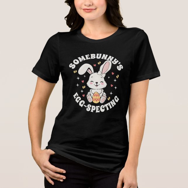 Camiseta Anúncio de Gravidez da Somebunnys Egg-specting | (Frente)