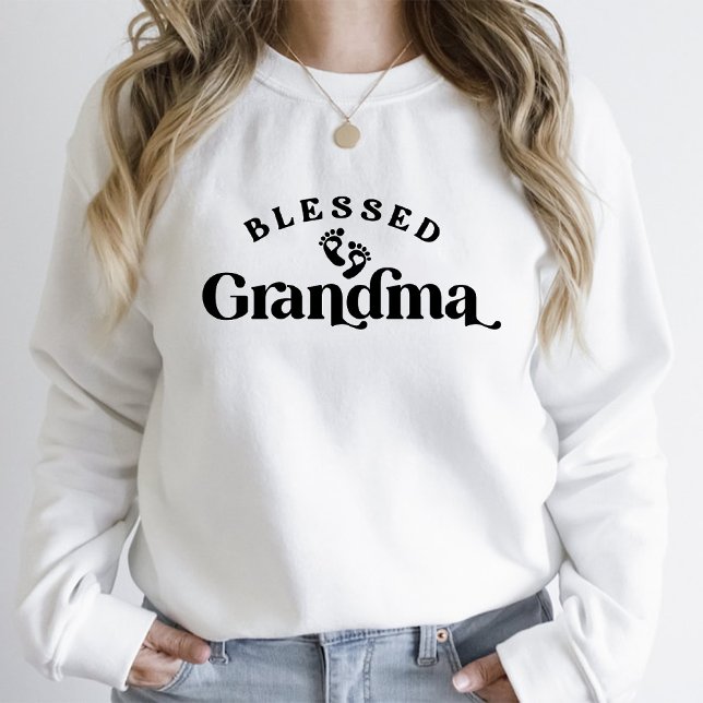 Camiseta Anúncio de gravidez da vovó abençoada e retrô (70s Retro Blessed Grandma pregnancy announcement T-Shirt)