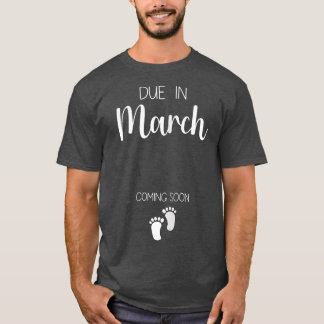 Camiseta Anúncio De Gravidez Das Mulheres Previsto Em Março