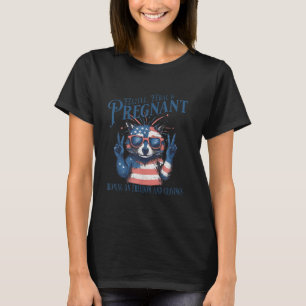 Camiseta Anúncio de gravidez de 4 de julho Feral & Gráv