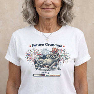 Camiseta Anúncio de Gravidez de 4 de Julho para Avó