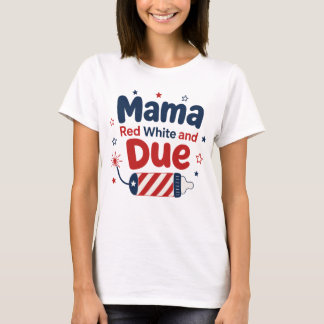 Camiseta Anúncio de Gravidez de 4 de Julho Revelação de Beb