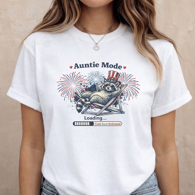 Camiseta Anúncio de Gravidez de 4 de Julho Tia (Criador carregado)