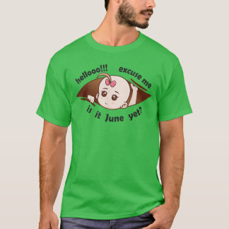 Camiseta Anúncio de gravidez de bebê menina a nascer em jun