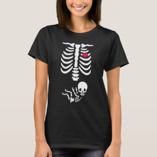 Camiseta Anúncio de Gravidez de Esqueleto XRay Fantasia de