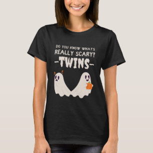 Camiseta Anúncio de Gravidez de Gêmeos no Halloween Bebê Bo