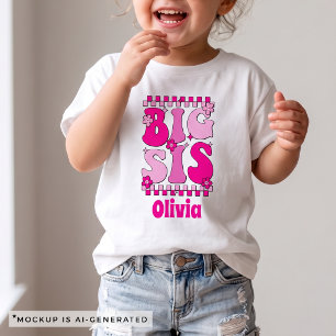 Camiseta Anúncio de Gravidez de Irmã Mais Velha Retrô