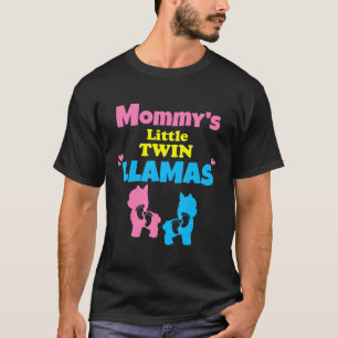 Camiseta Anúncio de Gravidez de Lhamas Gêmeas para Mulheres