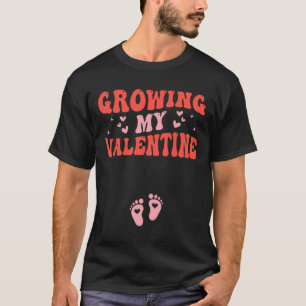 Camiseta Anúncio de Gravidez do Meu Valentim Crescendo