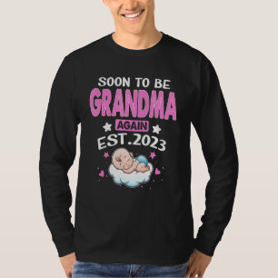 Camiseta Anúncio de gravidez Em breve será vovó de novo 20