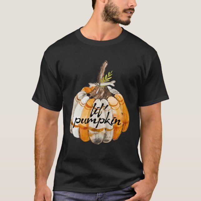Camiseta anúncio de gravidez Halloween Lil bompkin (Frente)