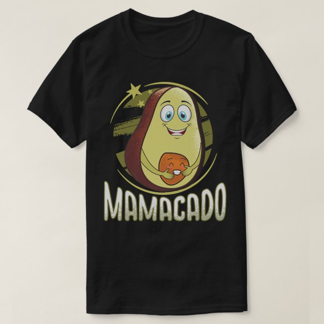 Camiseta Anúncio de Gravidez Mamacado Funny Mama Avocado (Frente do Design)