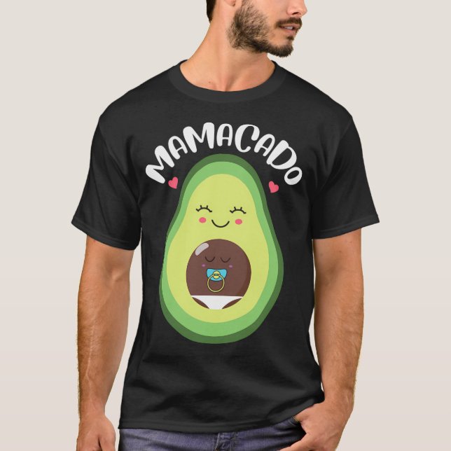 Camiseta Anúncio de Gravidez Mamacado Gravidez Avocado (Frente)
