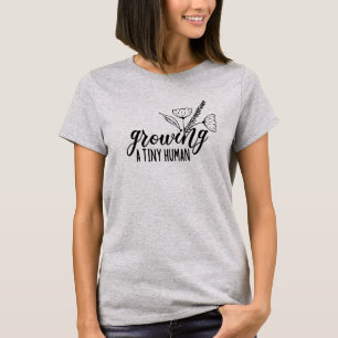 Camiseta Anúncio de gravidez na Flor Humana Pequena