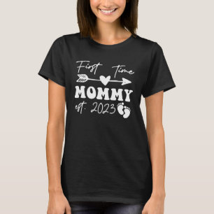 Camiseta Anúncio de gravidez na primeira Mamãe feminina