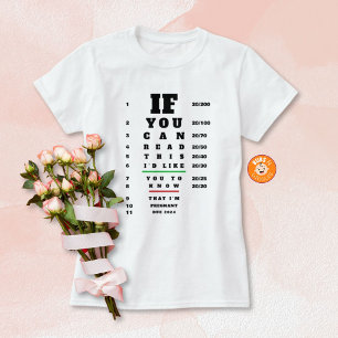 Camiseta Anúncio de Gravidez no Gráfico de Olhos Familiares