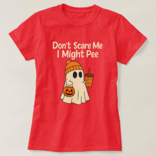 Camiseta Anúncio de Gravidez no Halloween Não Me Assuste 