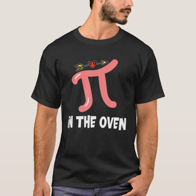 Camiseta Anúncio de Gravidez Pi Dia Professor de Matemática (Frente)