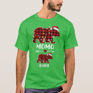 Camiseta Anúncio de Gravidez Polar do Urso Xadrez Momo Baby
