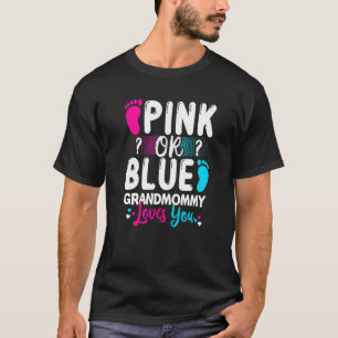 Camiseta Anúncio De Gravidez Rosa Ou Azul Avó Lov