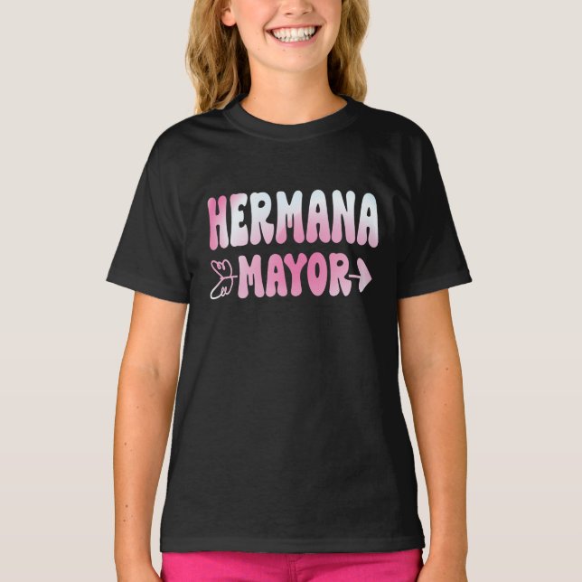 Camiseta Anúncio de Irmã Mais Velha Big Sister (Frente)