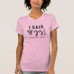 Camiseta Anúncio de Noivado Eu Disse Sim Ano de Noivado<br><div class="desc">Anúncio de Noivado Eu Disse Sim Camiseta com Anel de Noivado com Ano de Noivado Editável - Que maneira divertida de anunciar ao mundo que VOCÊ DISSE SIM! Mostrado em rosa, no entanto você pode escolher qualquer cor disponível. Você pode facilmente mudar o ano para o ano do seu noivado!...</div>