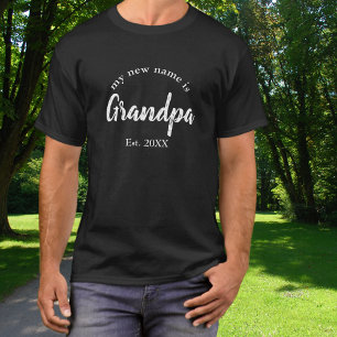 Camiseta Anúncio de novo neto para o vovô no ano de estabel