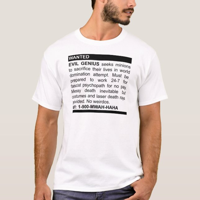 Camiseta Anúncio mau do gênio (Frente)