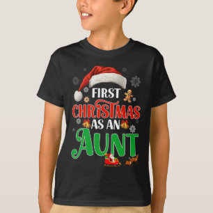 Camiseta Anúncio Primeiro Natal Como Tia Correspondente A F