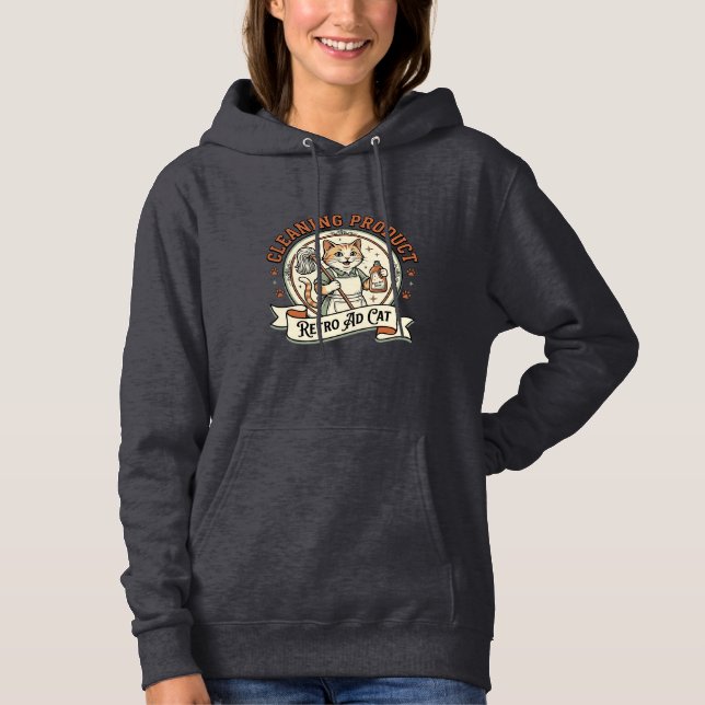 Camiseta Anúncio Retro de Produto de Limpeza Gato Produto d (Frente)