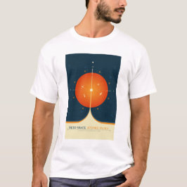 Camiseta Anúncio Sci-Fi, Relógio Atômica Laranja, Espaço Pr
