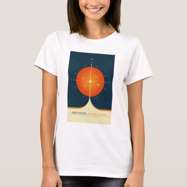 Camiseta Anúncio Sci-Fi, Relógio Atômica Laranja, Espaço Pr (Frente)
