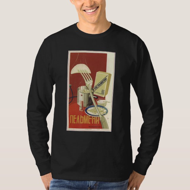 Camiseta Anúncio soviético nostálgico Pelmeni (Frente)